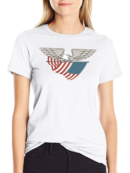 Eagle & American Flag Graphic T-Shirt