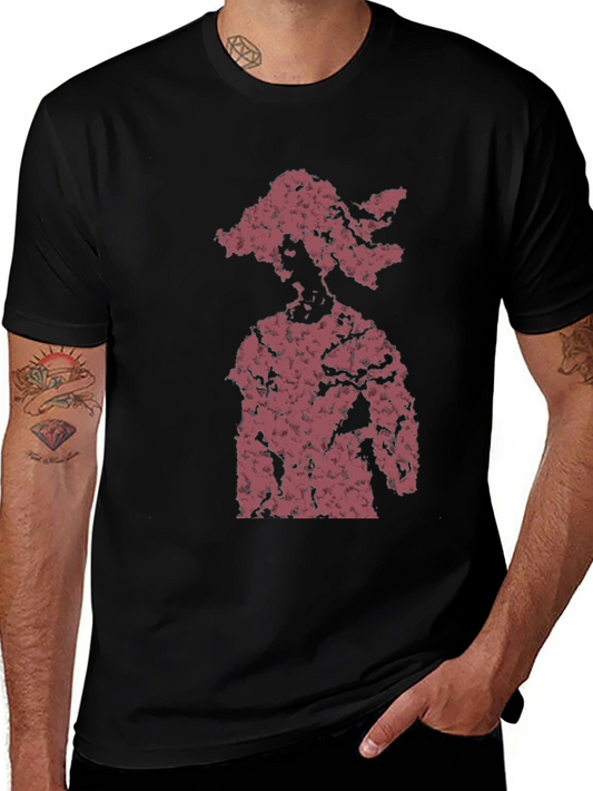 Abstract Figure Graphic Tee - Black Cotton Blend