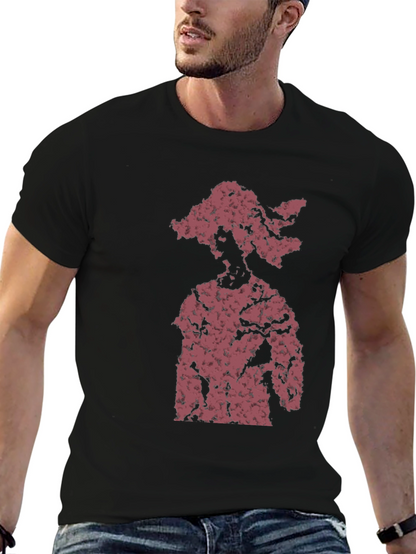 Abstract Figure Graphic Tee - Black Cotton Blend
