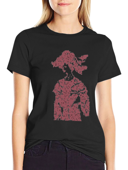 Abstract Figure Graphic Tee - Black Cotton Blend