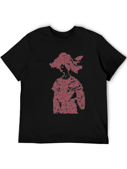 Abstract Figure Graphic Tee - Black Cotton Blend