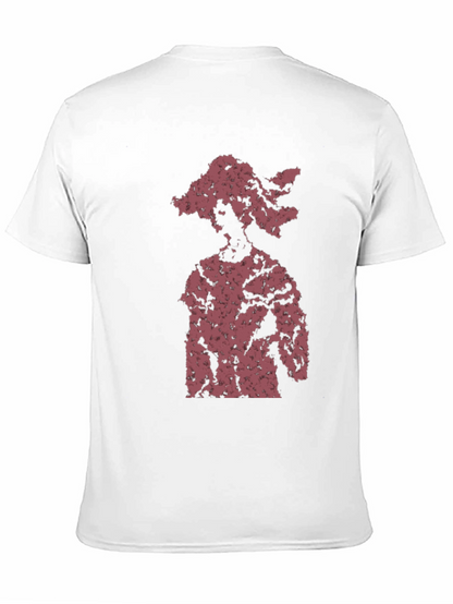 Abstract Figure Graphic Tee - Black Cotton Blend