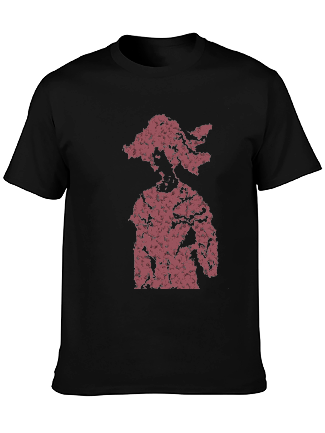 Abstract Figure Graphic Tee - Black Cotton Blend