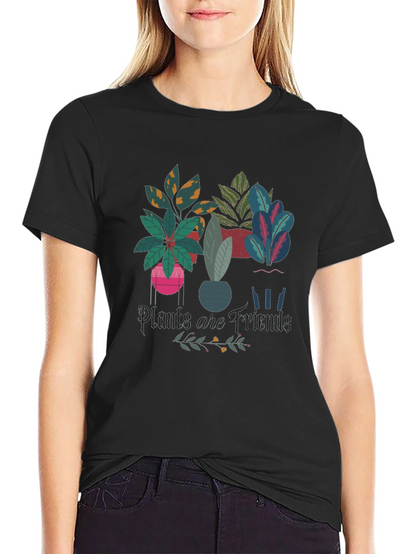 Plants are Friends Black Graphic Tee
