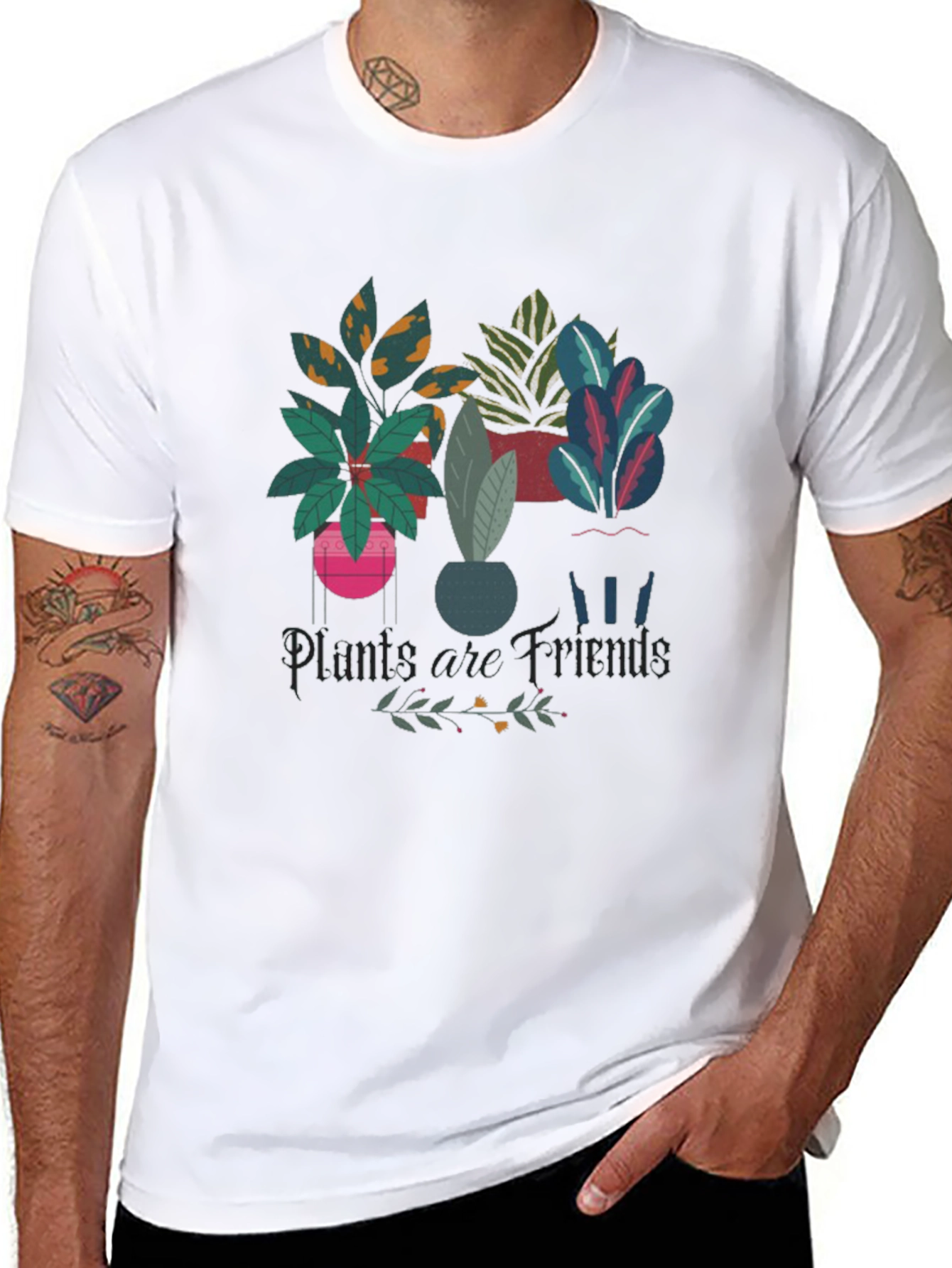 Plants are Friends Black Graphic Tee