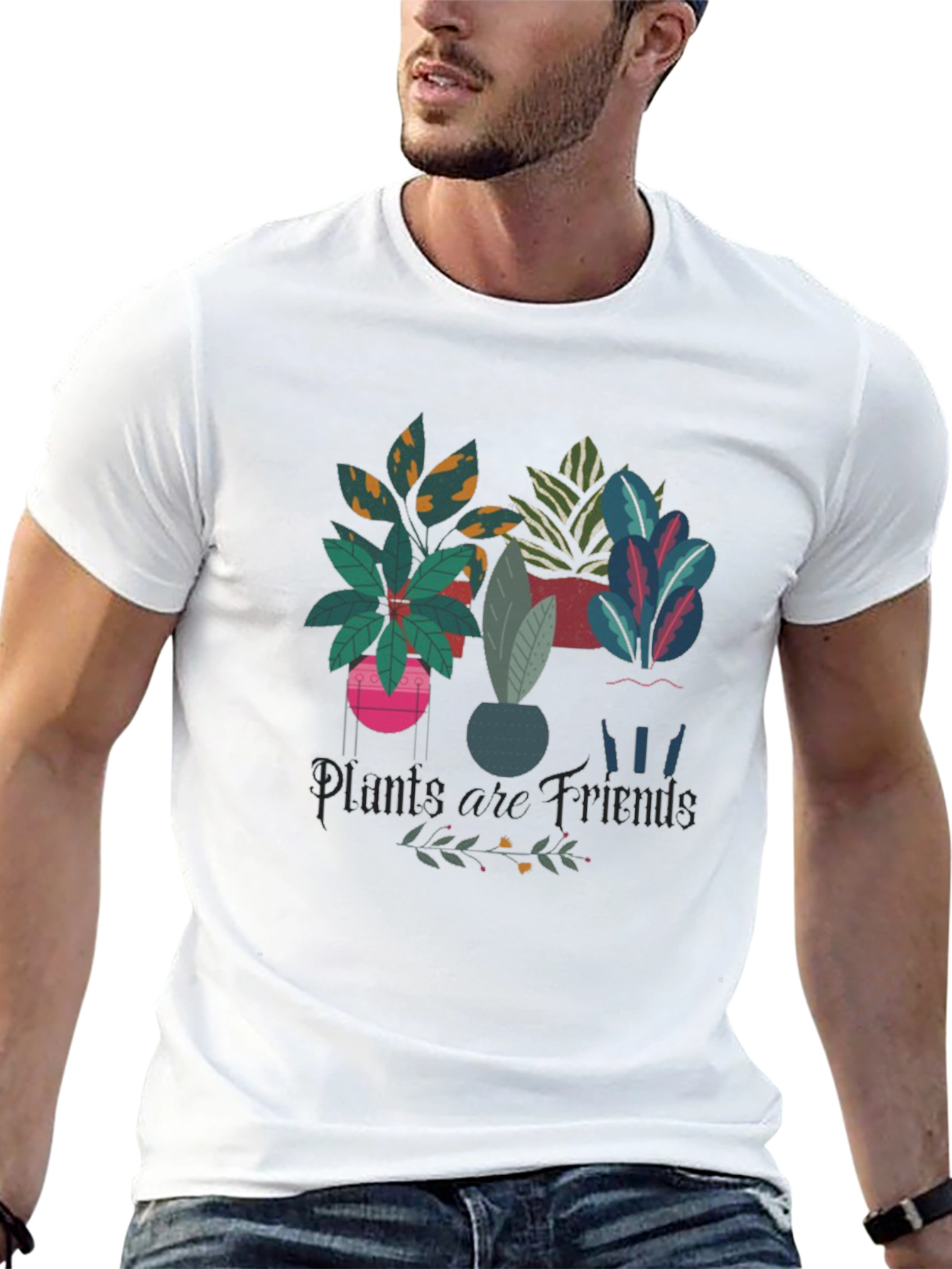 Plants are Friends Black Graphic Tee