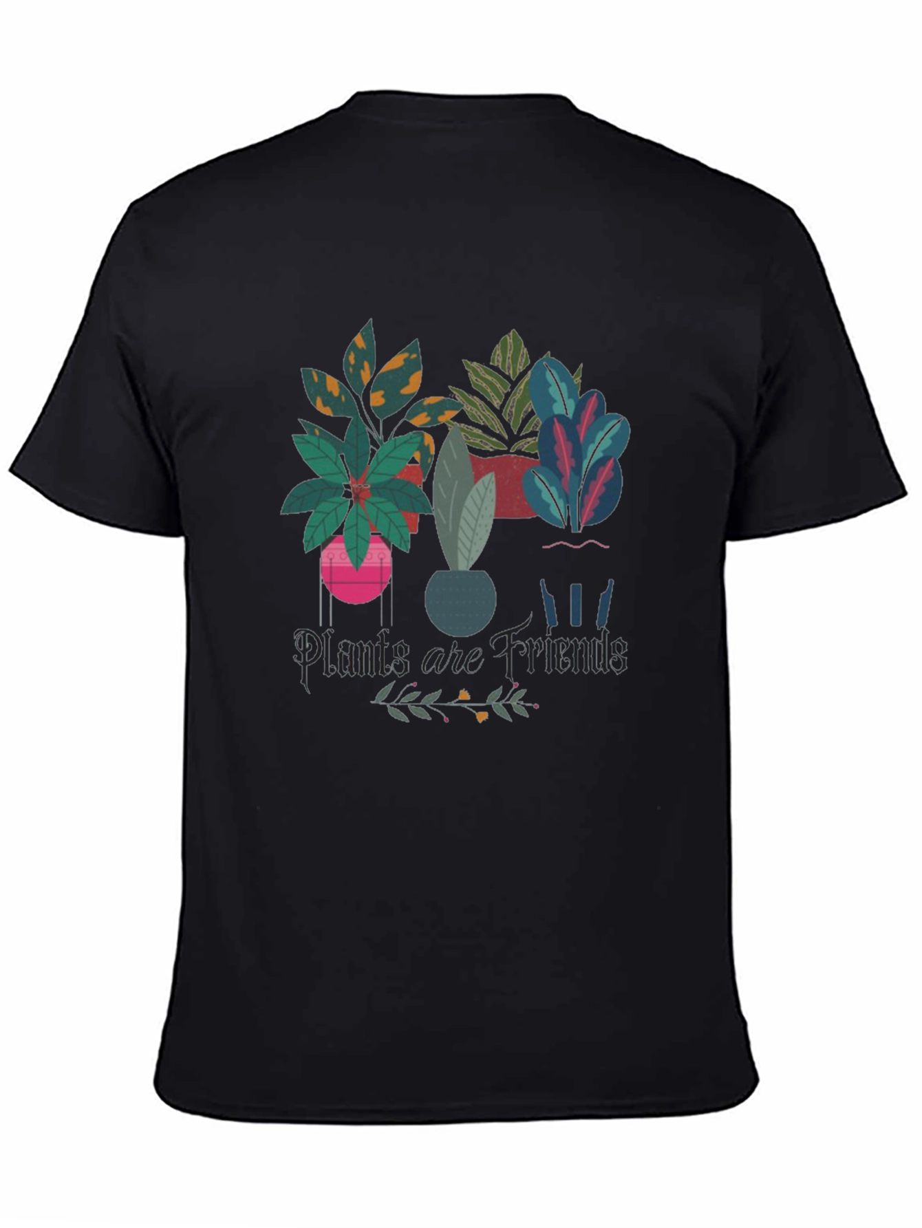 Plants are Friends Black Graphic Tee