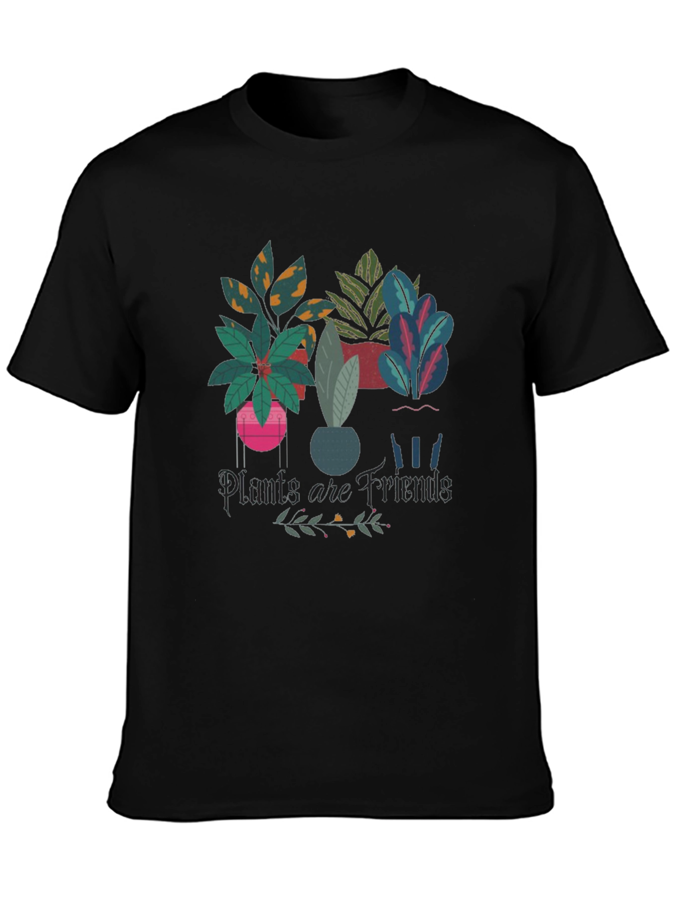 Plants are Friends Black Graphic Tee