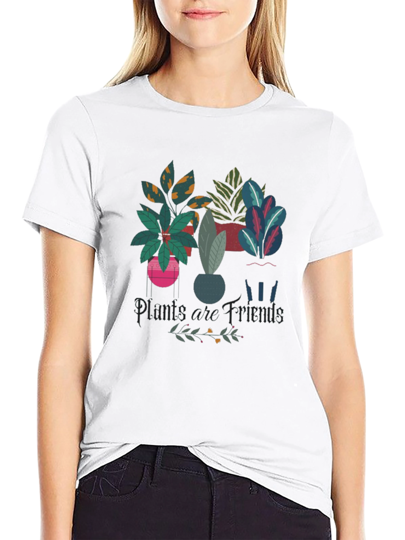 Plants are Friends Black Graphic Tee