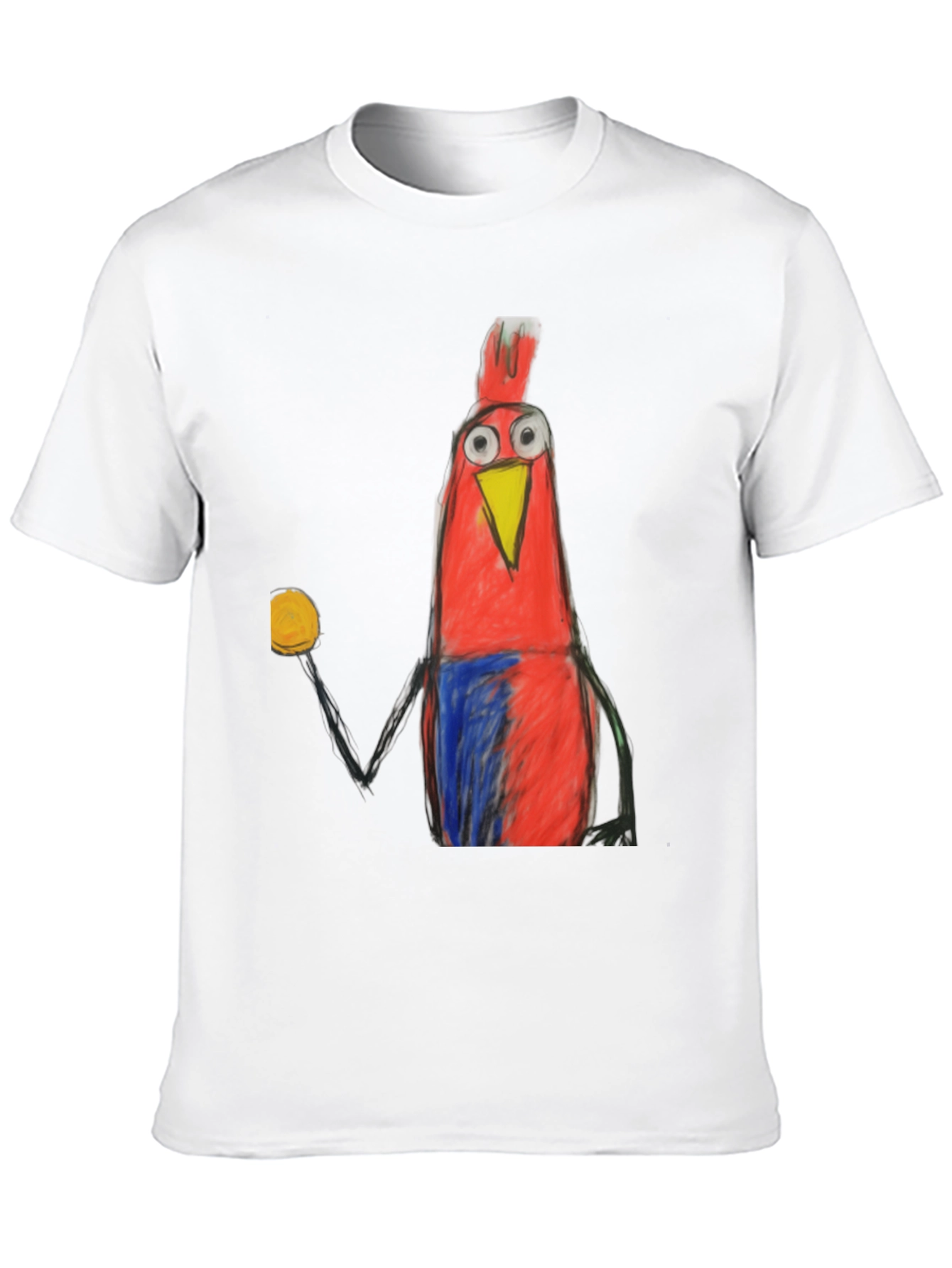 Cartoon Bird Graphic Tee - Funky Mens Black T-Shirt