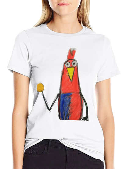 Cartoon Bird Graphic Tee - Funky Mens Black T-Shirt