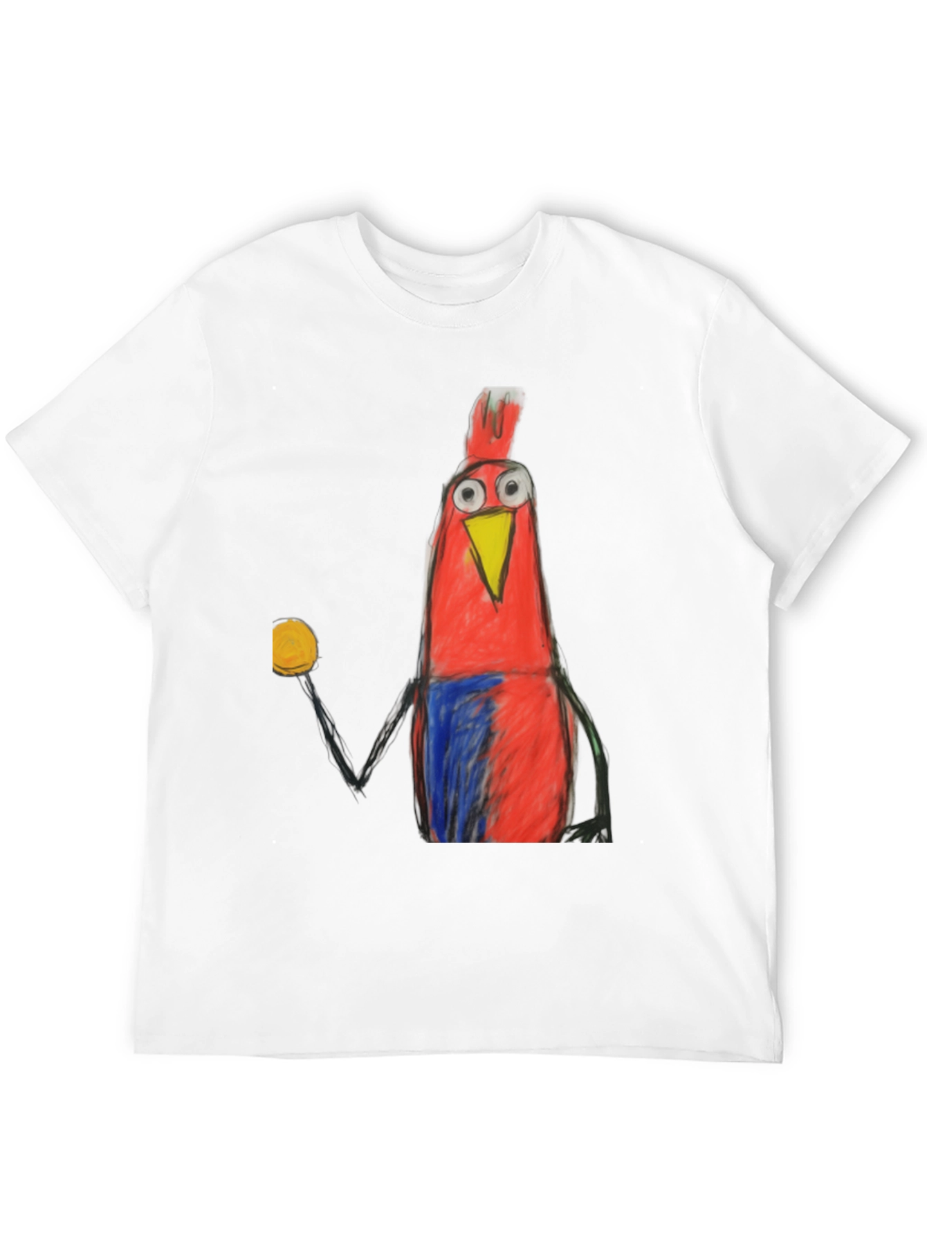 Cartoon Bird Graphic Tee - Funky Mens Black T-Shirt