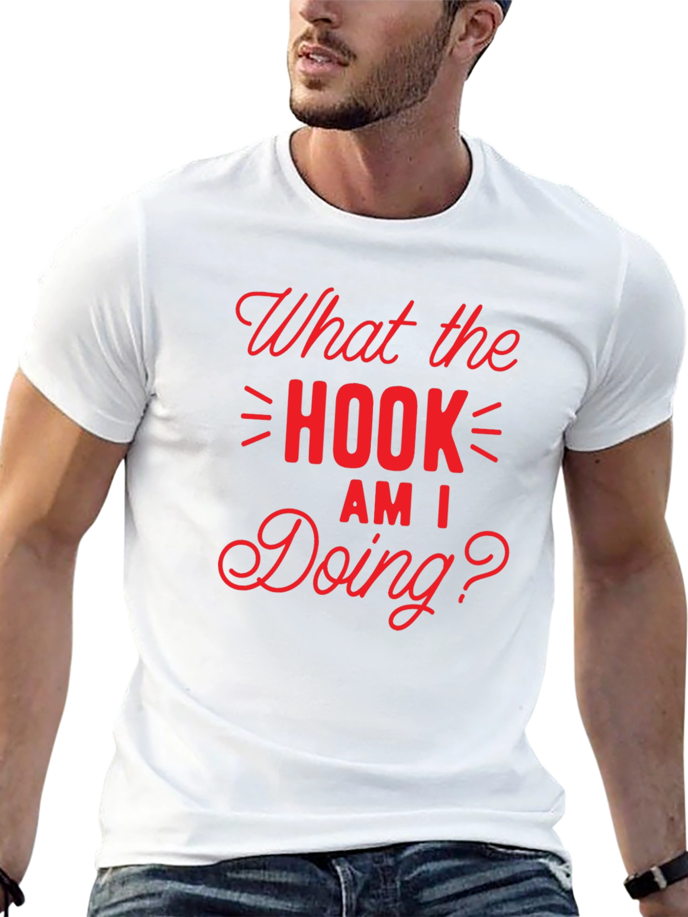 What the Hook Am I Doing? Black T-Shirt