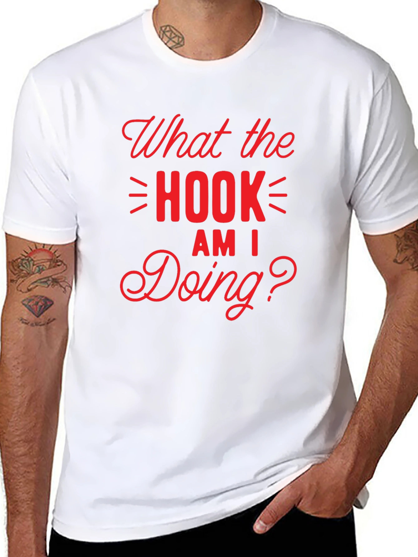 What the Hook Am I Doing? Black T-Shirt