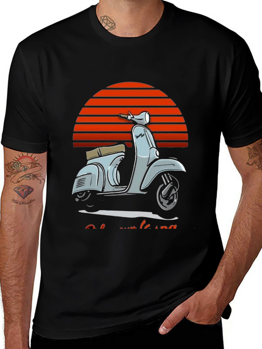 Retro Scooter Graphic T-Shirt - Vintage Style
