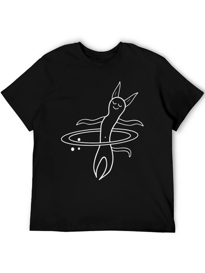 Cosmic Worm T-Shirt - Black Cotton Graphic Tee