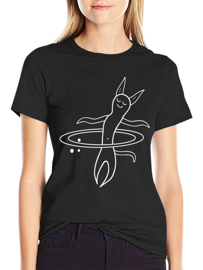 Cosmic Worm T-Shirt - Black Cotton Graphic Tee