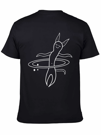Cosmic Worm T-Shirt - Black Cotton Graphic Tee