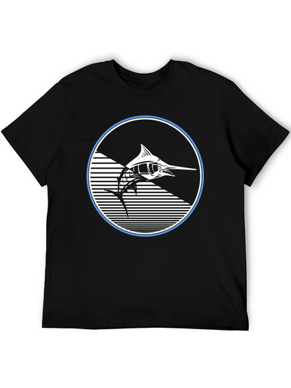 Marlin Fish Graphic T-Shirt - Stylish Black Tee