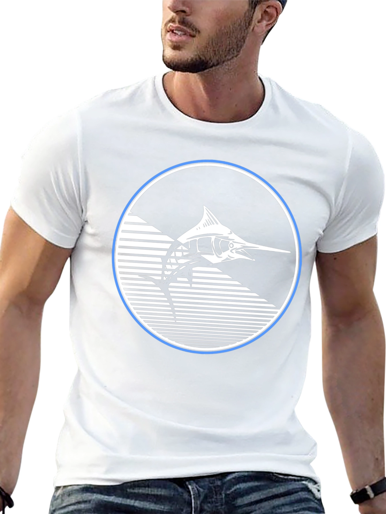 Marlin Fish Graphic T-Shirt - Stylish Black Tee