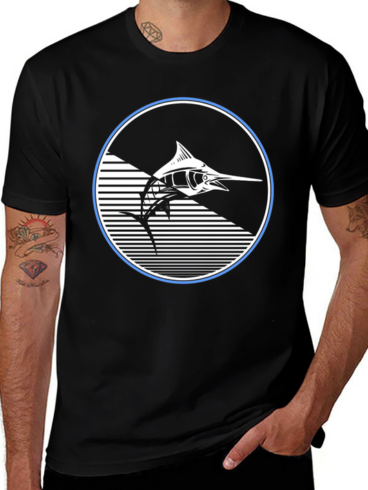 Marlin Fish Graphic T-Shirt - Stylish Black Tee