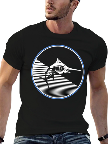 Marlin Fish Graphic T-Shirt - Stylish Black Tee