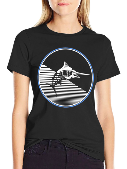 Marlin Fish Graphic T-Shirt - Stylish Black Tee
