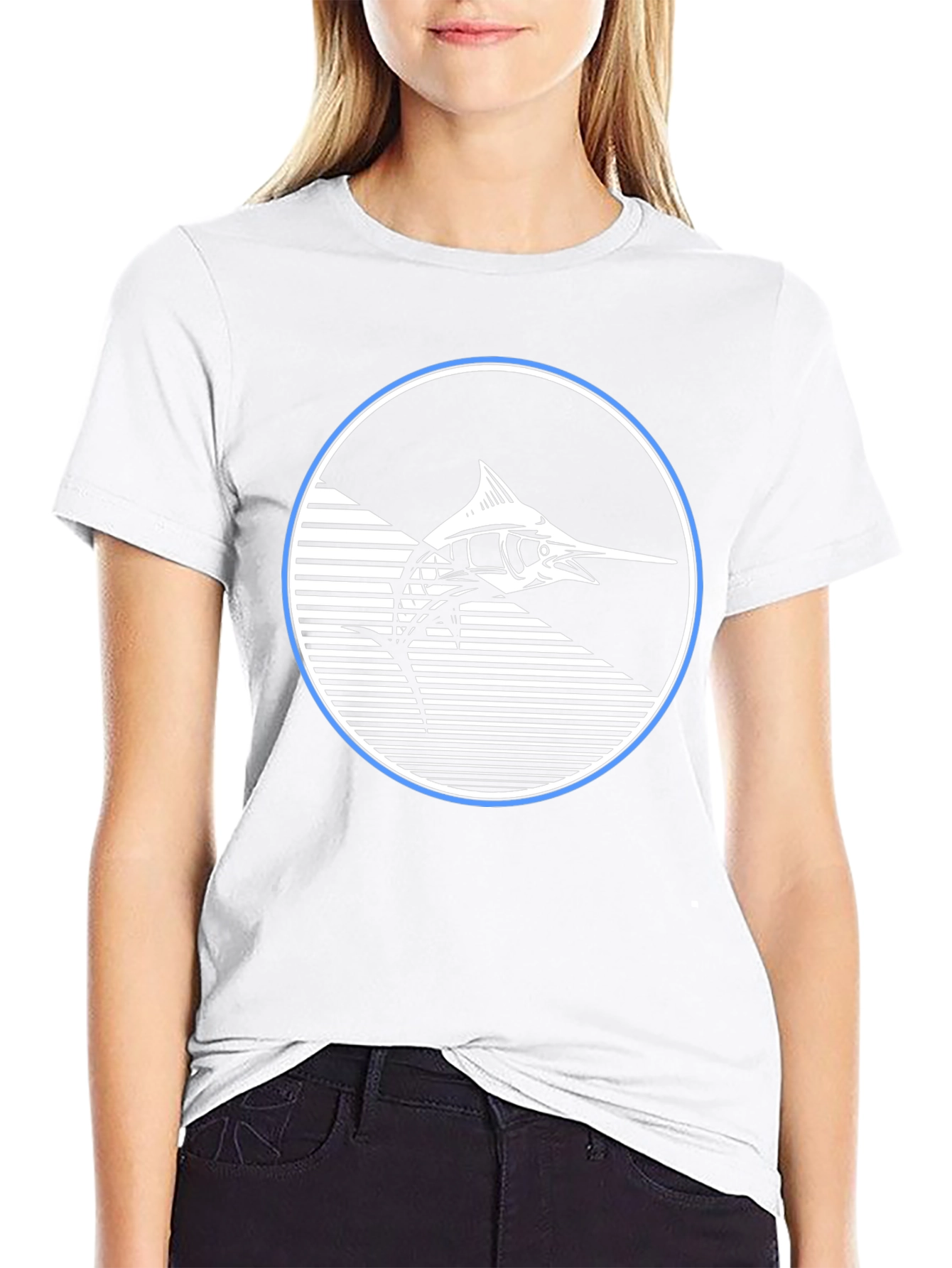 Marlin Fish Graphic T-Shirt - Stylish Black Tee