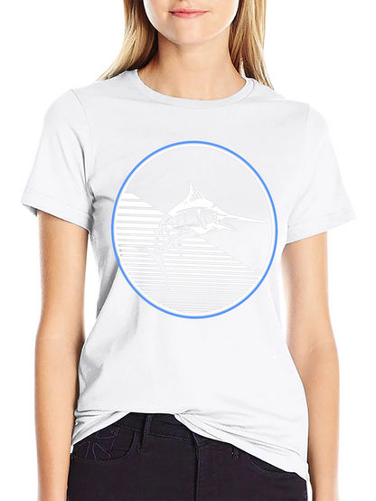 Marlin Fish Graphic T-Shirt - Stylish Black Tee