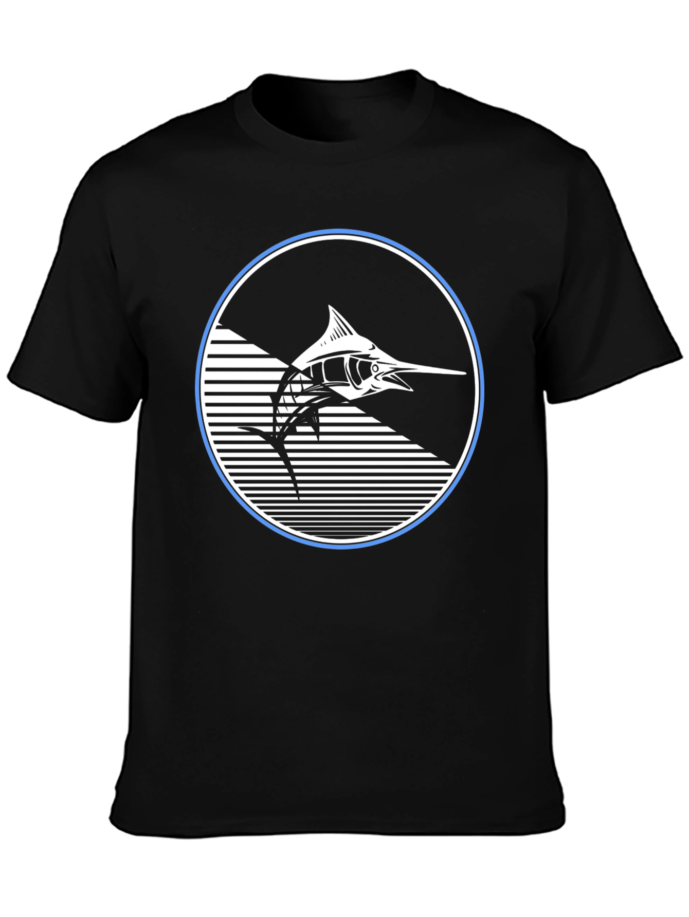 Marlin Fish Graphic T-Shirt - Stylish Black Tee