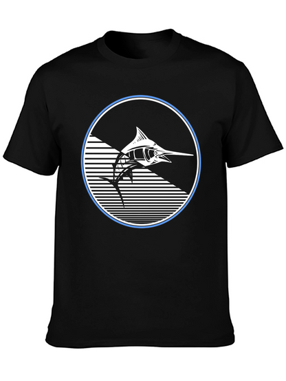 Marlin Fish Graphic T-Shirt - Stylish Black Tee
