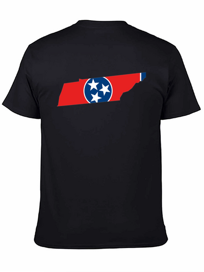 Tennessee Flag Graphic Print Crew Neck T-Shirt