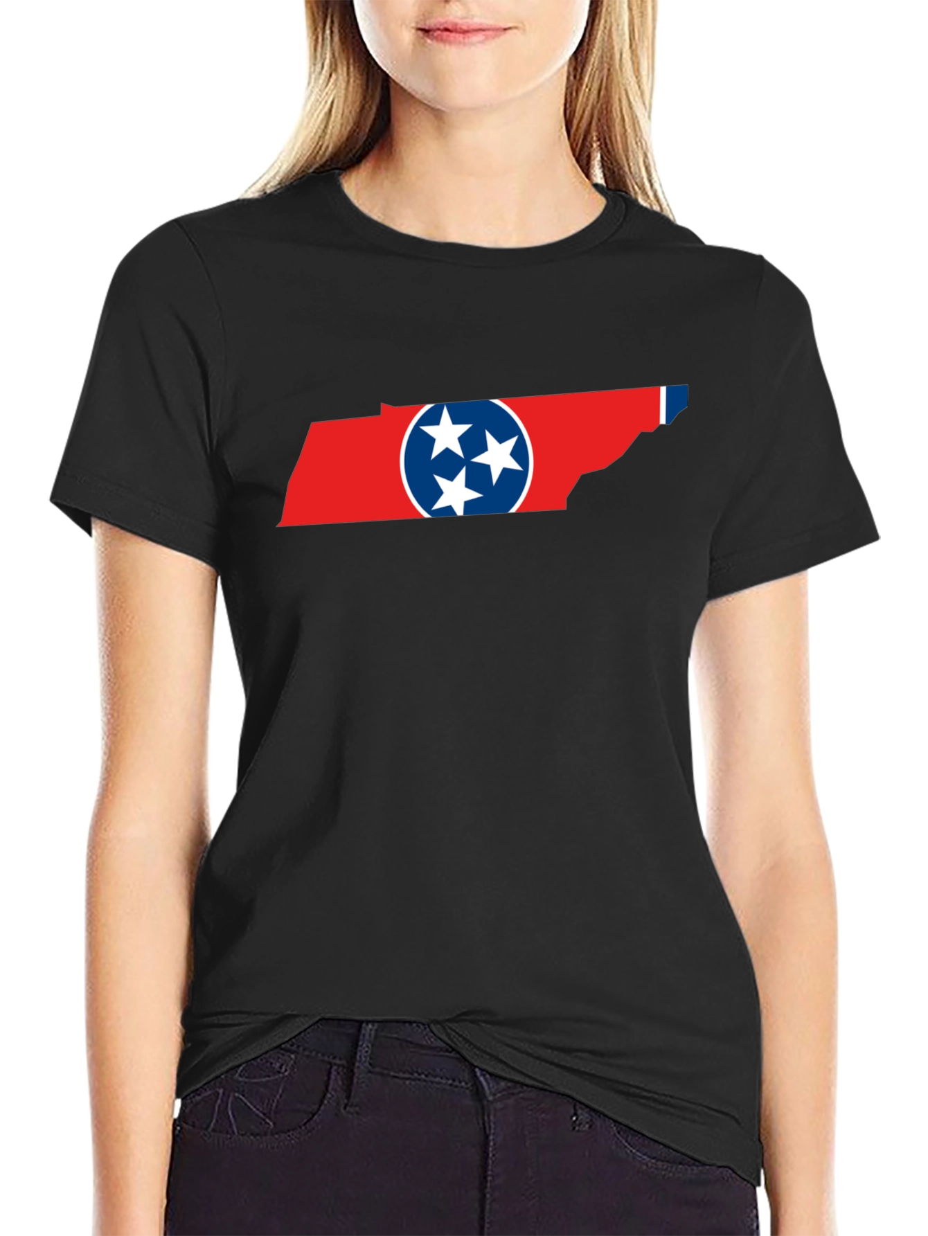 Tennessee Flag Graphic Print Crew Neck T-Shirt