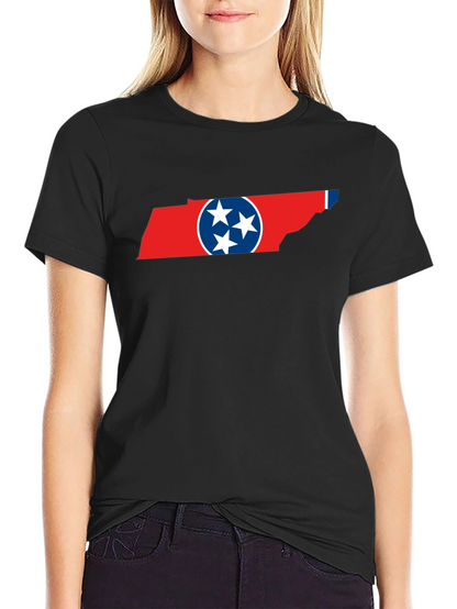 Tennessee Flag Graphic Print Crew Neck T-Shirt