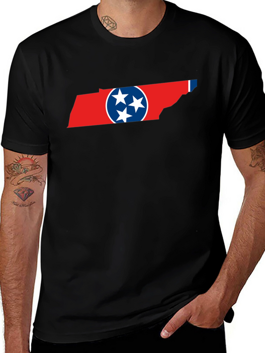 Tennessee Flag Graphic Print Crew Neck T-Shirt