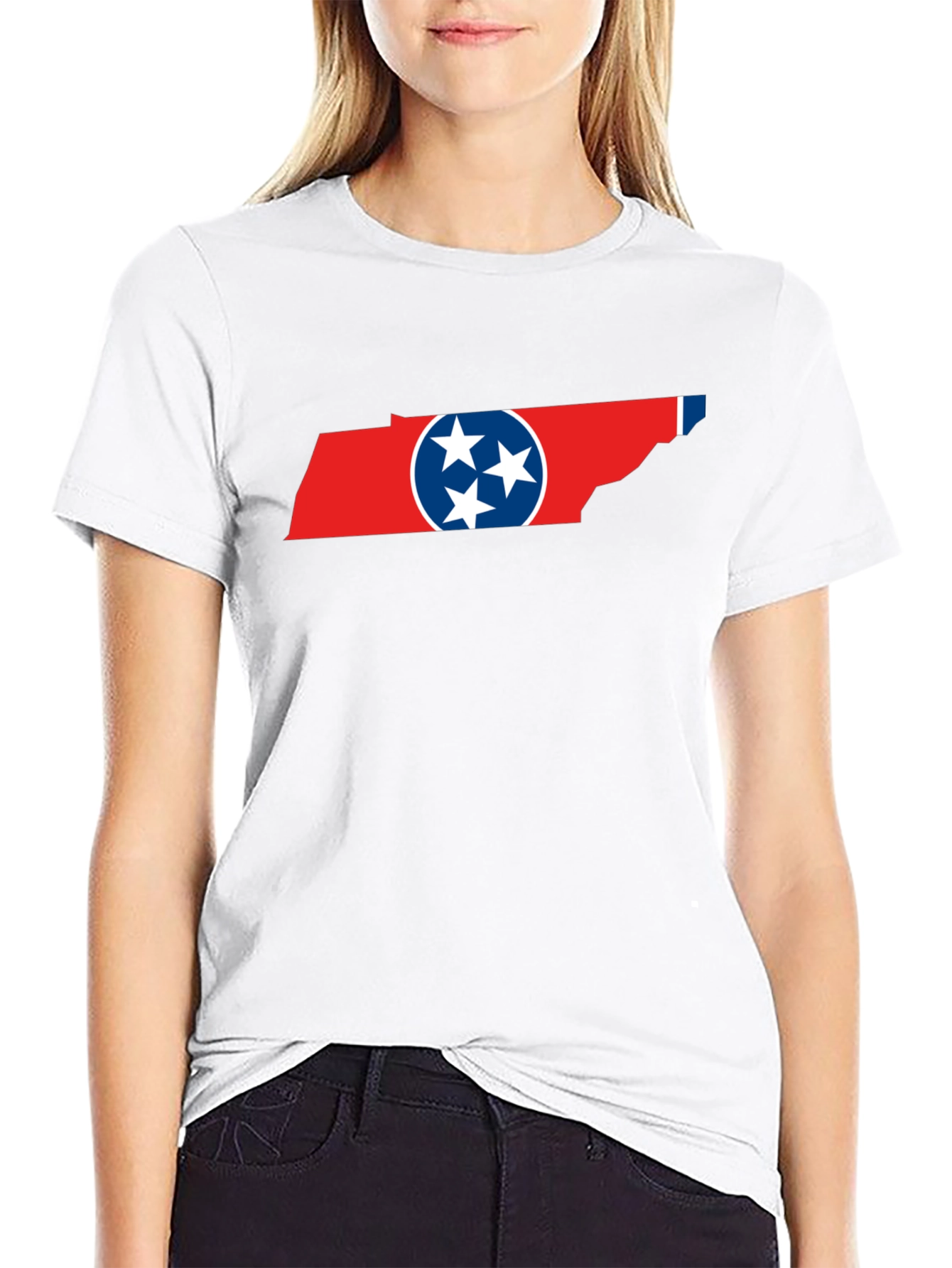 Tennessee Flag Graphic Print Crew Neck T-Shirt