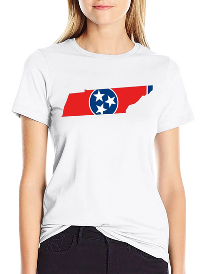 Tennessee Flag Graphic Print Crew Neck T-Shirt