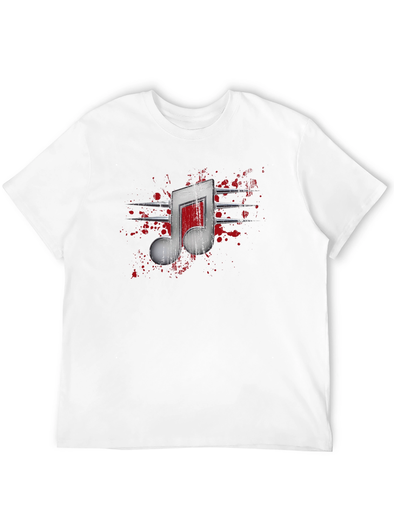 Edgy Music Note Graphic T-Shirt - Black