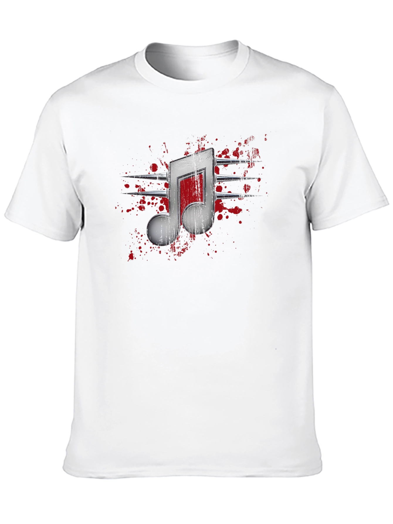 Edgy Music Note Graphic T-Shirt - Black