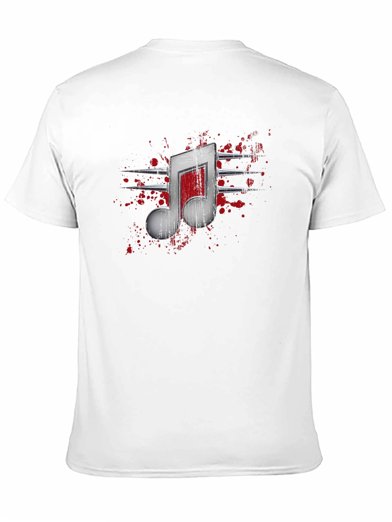 Edgy Music Note Graphic T-Shirt - Black