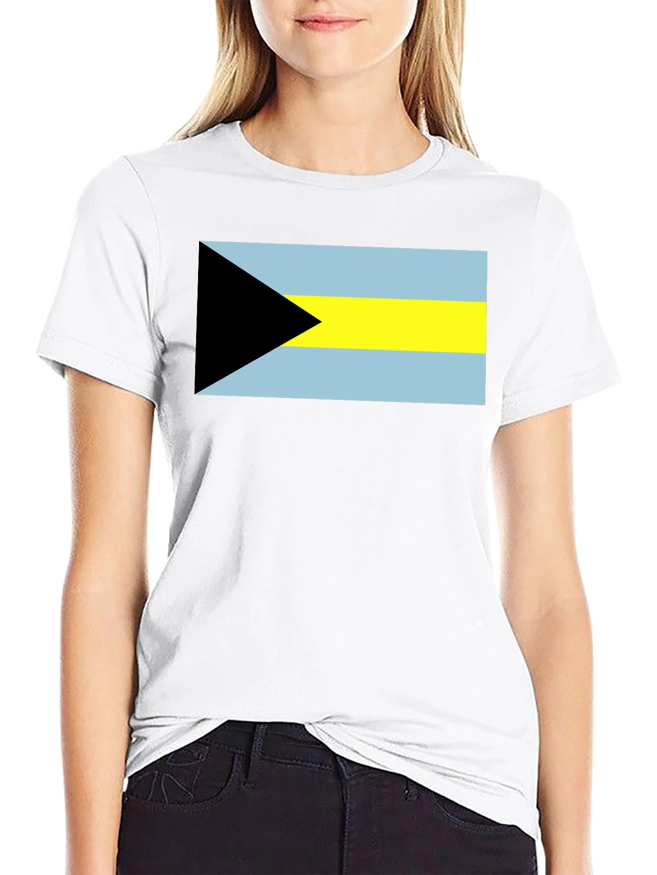 Bahamas Flag T-Shirt - Black Cotton Tee