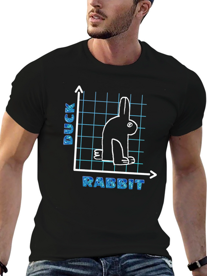 Duck Rabbit Graph T-Shirt Funny Illusion Tee