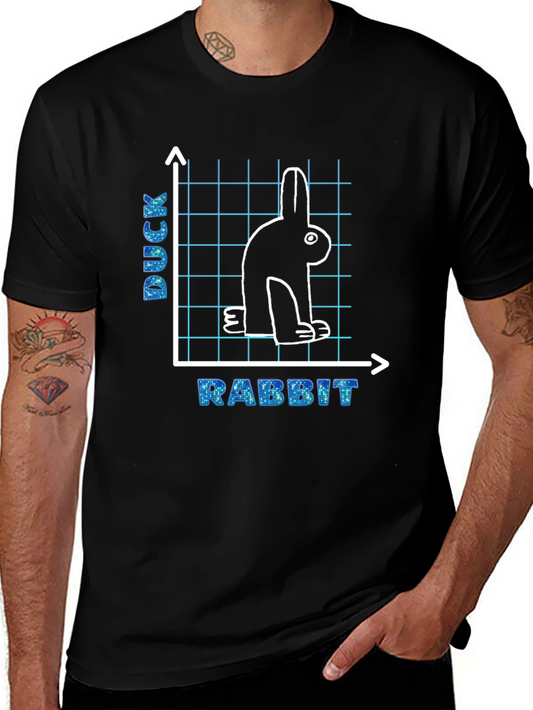 Duck Rabbit Graph T-Shirt Funny Illusion Tee