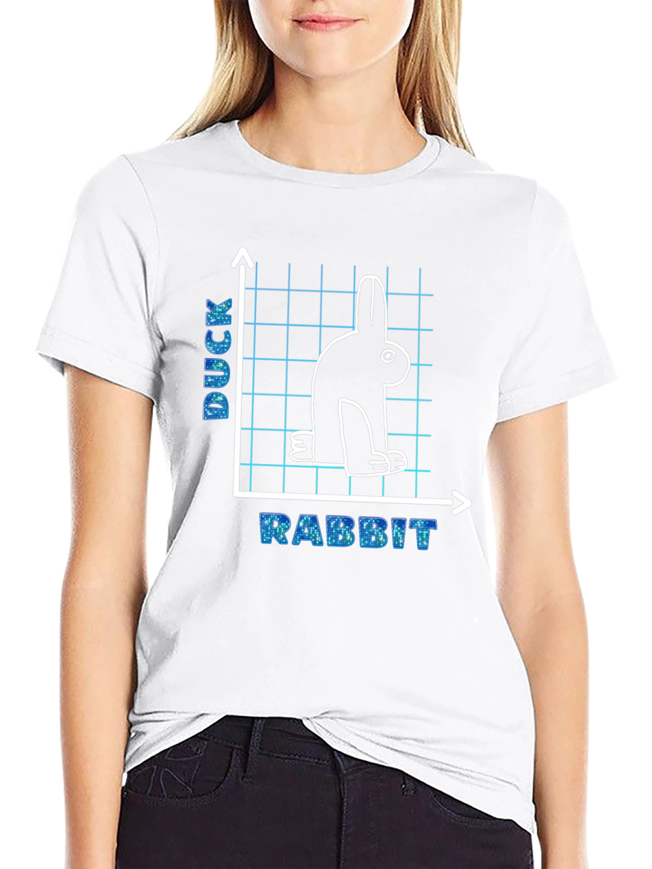 Duck Rabbit Graph T-Shirt Funny Illusion Tee