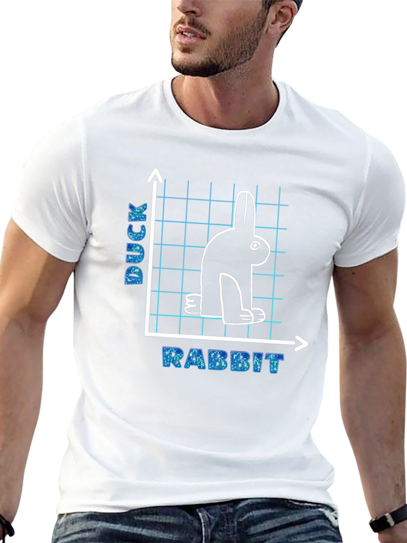 Duck Rabbit Graph T-Shirt Funny Illusion Tee