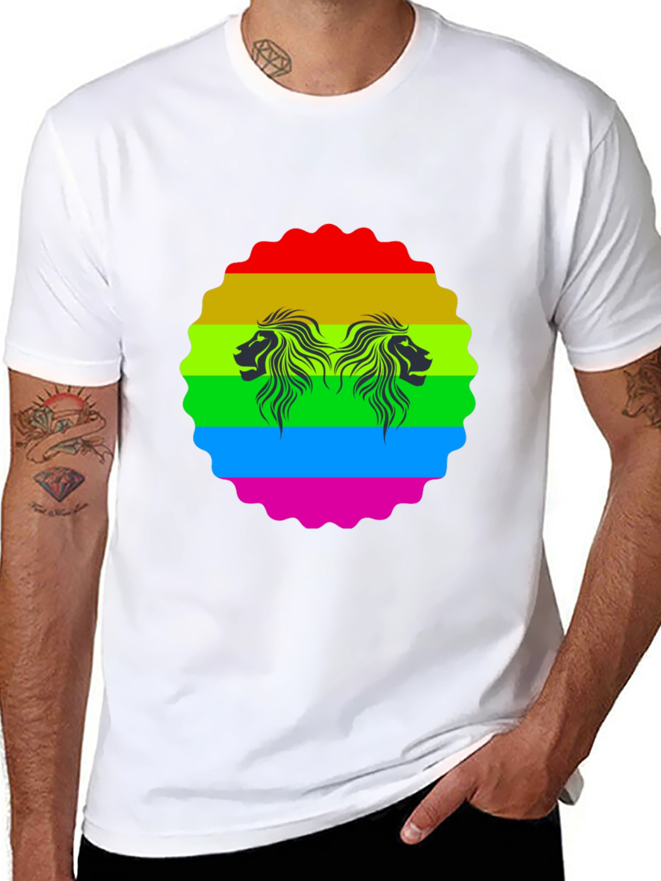 Rainbow Lion Graphic Tee