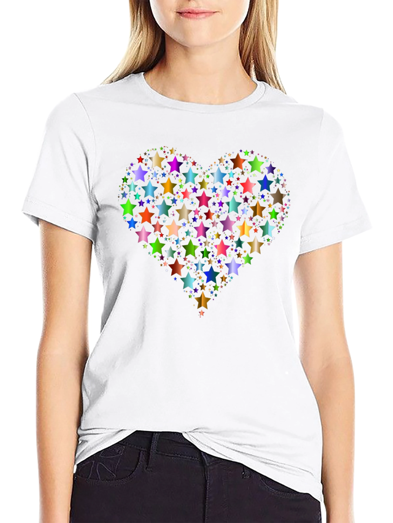 Star Heart Graphic Tee - Black