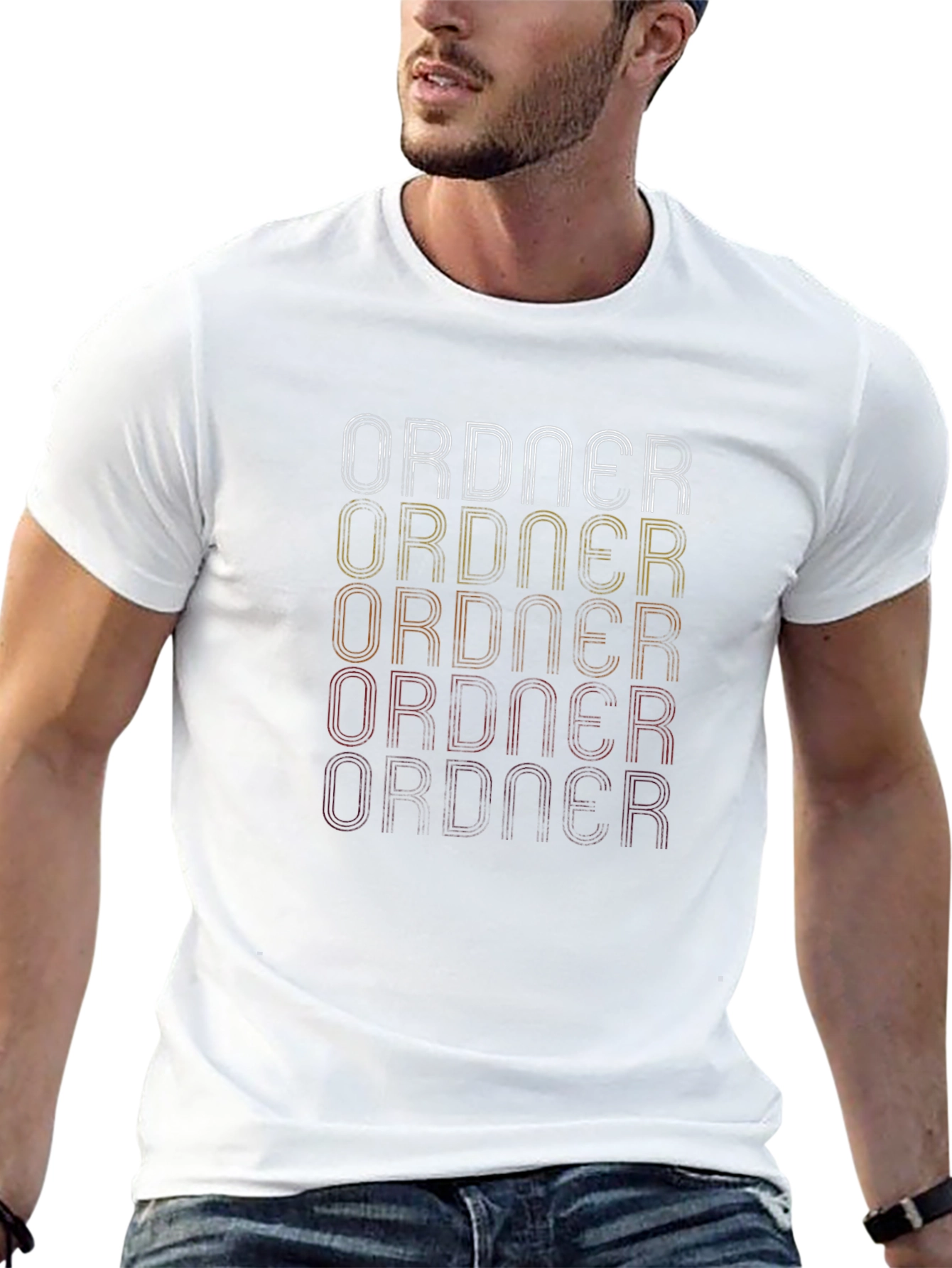 Retro ORDNER Graphic Tee - Soft Black Cotton