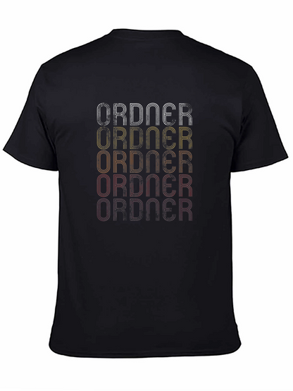 Retro ORDNER Graphic Tee - Soft Black Cotton