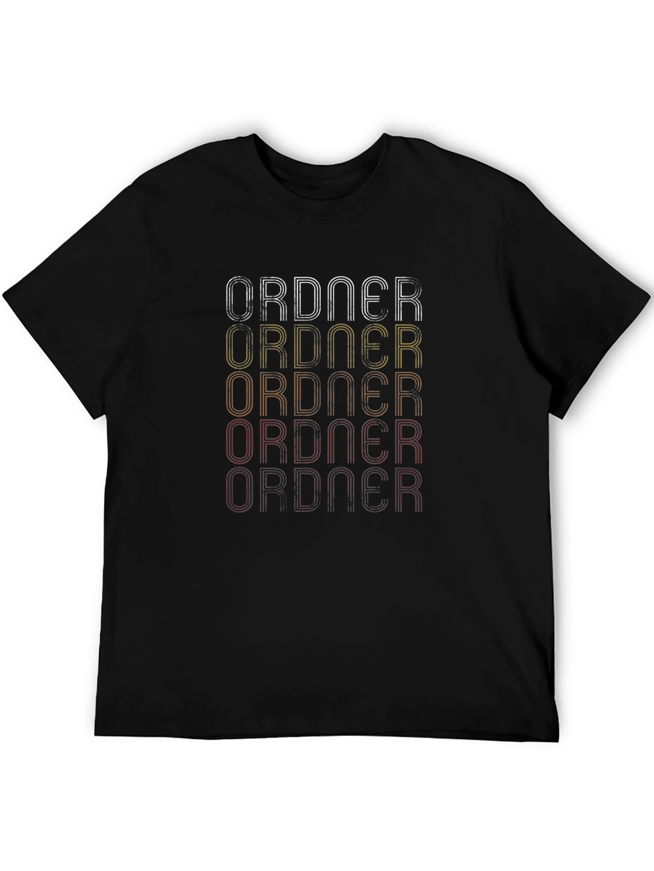 Retro ORDNER Graphic Tee - Soft Black Cotton